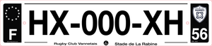56 -Plaque immatriculation "Vannes RCV" Fond noir PlaqueStick