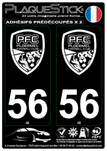 56 -Ploërmel "FC" Fond noir PlaqueStick