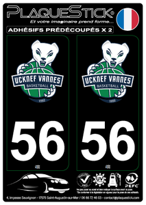 56 -Vannes "UCKNEF" Basketball, Fond noir PlaqueStick