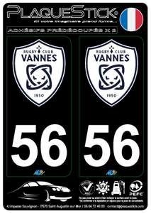 56 -Vannes "RCV" Fond noir PlaqueStick