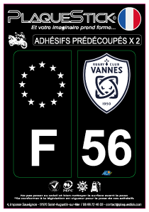 56 -Vannes "RCV" Moto, Fond noir PlaqueStick