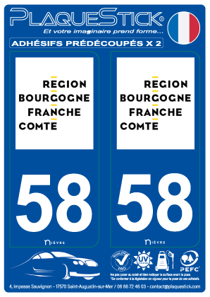 58 -Bourgogne-Franche-Comté PlaqueStick