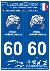 60 -Compiègne "Les Lions" Hockey Club PlaqueStick