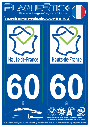 60 -Hauts-de-France PlaqueStick