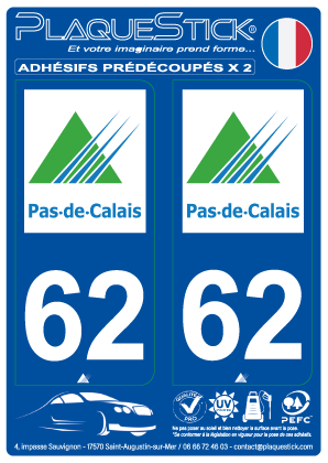 62 -Pas-de-Calais PlaqueStick