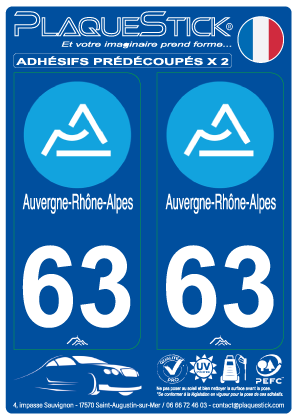 63 -Auvergne-Rhône-Alpes PlaqueStick