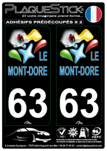 63 -Le Mont-Dore "Fond noir" PlaqueStick