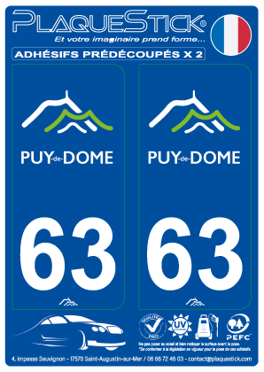 63 -Puy-de-Dôme PlaqueStick