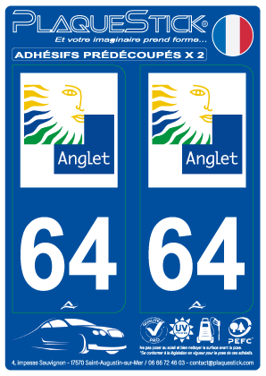 64 -Anglet PlaqueStick