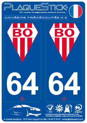 64 -Biarritz-Olympique PlaqueStick