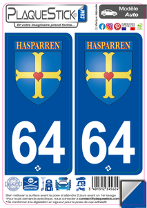 64 -Hasparren "Blason" PlaqueStick