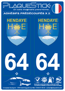 64 -Hendaye "Blason" PlaqueStick