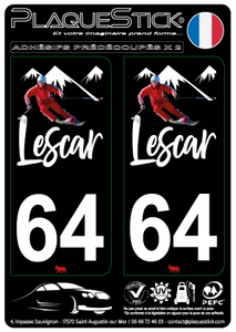 64 -Lescar "Fond noir" PlaqueStick