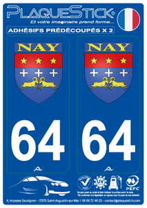 64 -Nay "Blason" 2 PlaqueStick