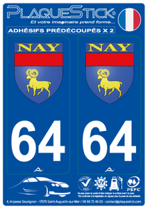 64 -Nay "Blason" PlaqueStick