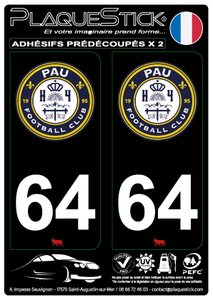 64 -Pau "FC" Fond noir PlaqueStick
