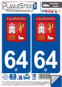 64 -Saint-Jean-Pied-de-Port "Blason" PlaqueStick