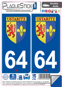 64 -Ustaritz "Blason" PlaqueStick