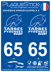 65 -Tarbes "Pyrénées Rugby" PlaqueStick