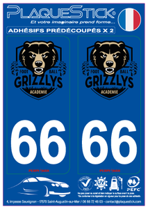 66 -Perpignan - "Grizzlys Catalans" PlaqueStick