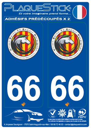 66 -Union Saint-Es. Espoir Perpignan PlaqueStick