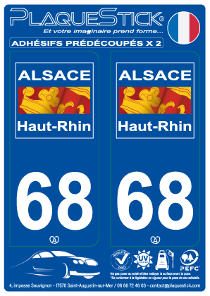 68 -Haut-Rhin PlaqueStick