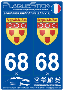 68 -Seppois-le-Bas "Blason" PlaqueStick