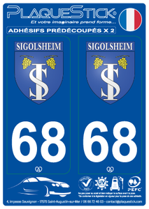 68 -Sigolsheim "Blason" PlaqueStick