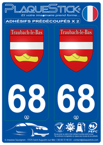 68 -Traubach-le-Bas "Blason" PlaqueStick