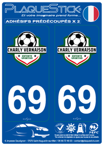 69 -Charly-Vernaison "Entente Sportive" PlaqueStick