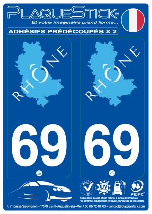 69 -Rhône PlaqueStick