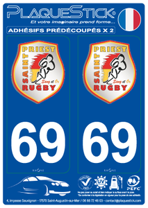 69 -Saint-Priest "Rugby" PlaqueStick