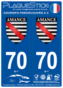 70 -Amance "Blason" PlaqueStick