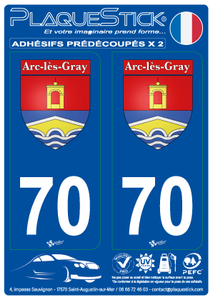 70 -Arc-les-Gray "Blason" PlaqueStick