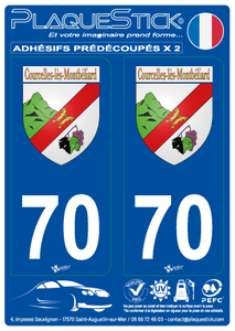 70 -Courcelles-Montbéliard "Blason" PlaqueStick