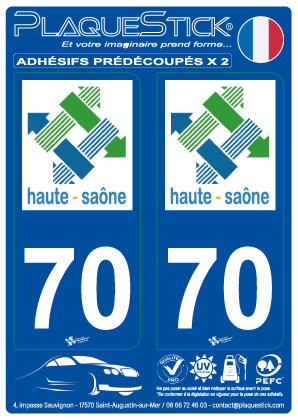 70 -Haute-Saône PlaqueStick