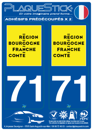 71 -Bourgogne-Franche-Comté PlaqueStick