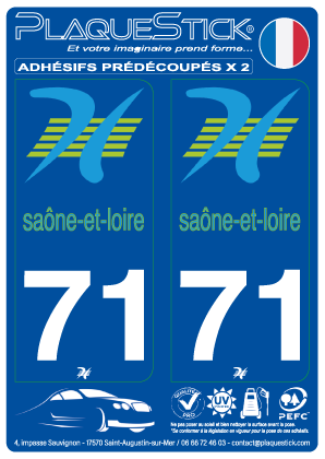 71 -Saône-&-Loire PlaqueStick