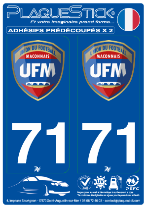 71 -Union du Football Maconnais PlaqueStick
