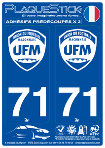 71 -Union du Football Maconnais "Blanc" PlaqueStick