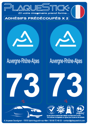 73 -Auvergne-Rhône-Alpes PlaqueStick