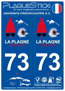 73 -La Plagne "Belle-Plagne" PlaqueStick