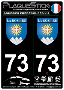 73 -La Rosière "Blason" Fond noir PlaqueStick