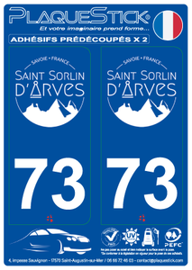 73 -Saint-Sorlin-d'Arves "Blanc" PlaqueStick