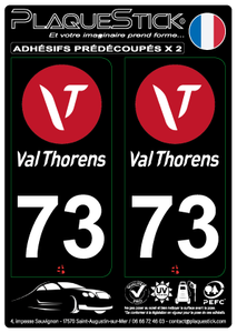 73 -Val Thorens "Fond noir" PlaqueStick