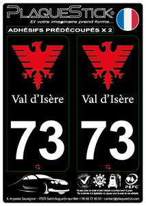 73 -Val-d'Isère "Fond noir" PlaqueStick