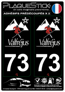 73 -Valfréjus "Fond noir" PlaqueStick