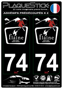 74 -Flaine "Fond noir" PlaqueStick