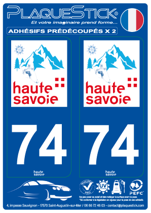 74 -Haute-Savoie PlaqueStick