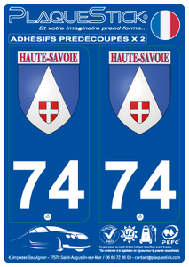 Autocollant plaque Blason 74 Haute-Savoie